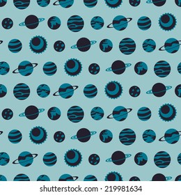 seamless background with planets of the solar system
