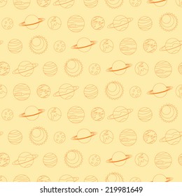 seamless background with planets of the solar system