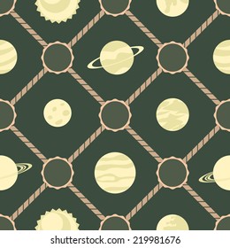 seamless background with planets of the solar system