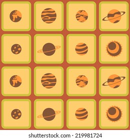 seamless background with planets of the solar system