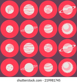 seamless background with planets of the solar system