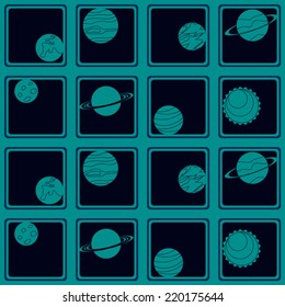 seamless background with planets of the solar system
