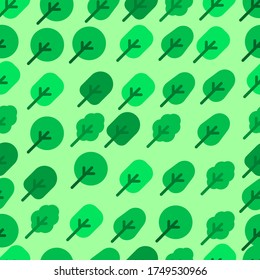 Seamless background with plant, vector plant tree pattern.