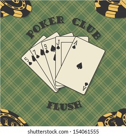 Seamless background with poker cards for
