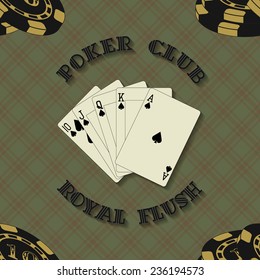 Seamless background with poker cards for