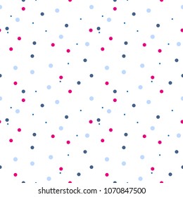 Seamless Background with polka dot pattern. Polka dot fabric. Retro vector background or pattern.