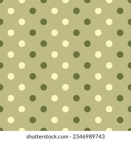 Seamless background with polka dot pattern in shades of green. Great for textiles, fabric, wrapping paper and any printing