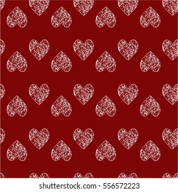 Seamless background polygonal hearts Saint Valentine's Day.