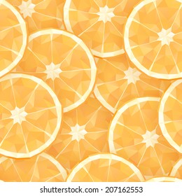 Seamless background with polygonal segments of orange. Vector illustration