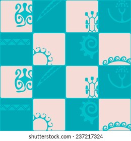 Seamless background with Polynesian tattoo symbols