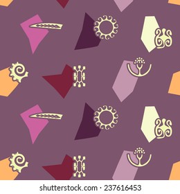 Seamless background with Polynesian tattoo symbols