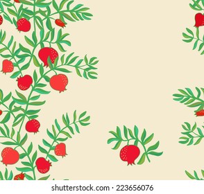 Seamless background  with pomegranates