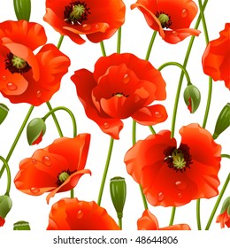 Seamless background: poppy