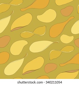 Seamless background with potato chips