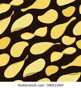 Seamless background with potato chips