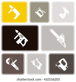 Seamless background with power tools icons for your design