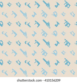 Seamless background with power tools icons for your design