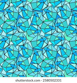 Seamless for background, print on fabric and paper. Mosaic with blue and green glass.
