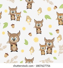 Seamless background with protein and nuts. Vector proteins for printing on fabric and children's clothing