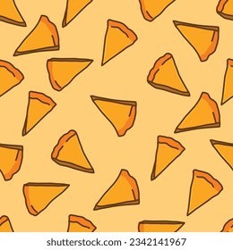 seamless background of pumpkin pie, modern vector.