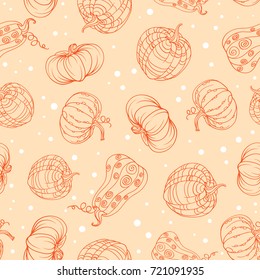 Seamless background of pumpkins for Halloween