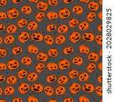 Seamless background with pumpkins. Halloween illustration.Vector .