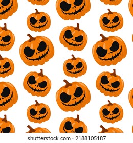 Seamless background of pumpkins for halloween. Vector illustration.