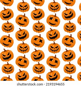 Seamless background of pumpkins for halloween vector illustration