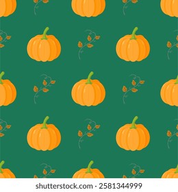 Seamless background with pumpkins. Seamless texture for wallpaper, background, textile printing, packaging paper.