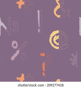 seamless background with punctuation marks and computer keyboard symbols