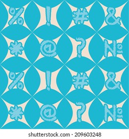 seamless background with punctuation marks and computer keyboard symbols