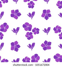 Seamless background with purple flowers. Vector illustration