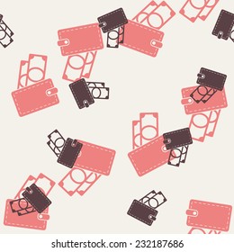seamless background, purse, money