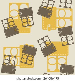 seamless background, purse, money