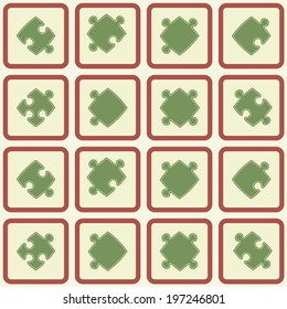 Seamless background with puzzles
