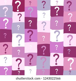 Seamless background with question signs. Too Many Questions.  Closeup. Vector illustration 