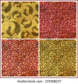 Seamless background with questions. Vector set.