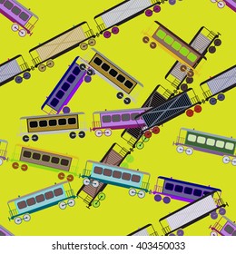 seamless background with railway wagons