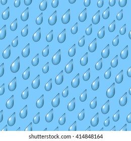 Seamless Background with Rain Drops on Blue Sky. Eps10, Contains Transparencies. Vector