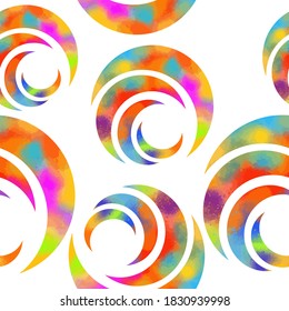 The seamless background is a rainbow abstract circle. Vector illustration