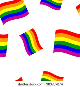 Seamless background with Rainbow flag for your design