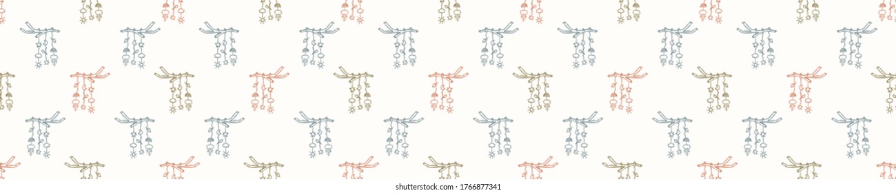 
Seamless background rainbow sky sun mobile banner. Gender neutral baby border pattern. Simple whimsical minimal earthy 2 tone color. Kids nursery edging or boho nature fashion ribbon trim.