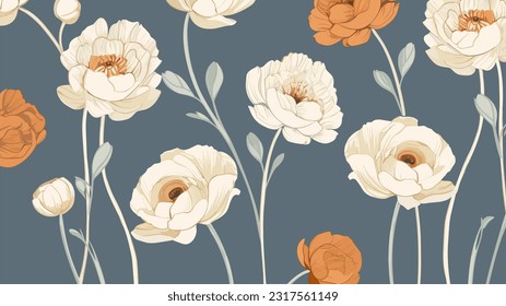 fondo transparente con flor ranunculus 015