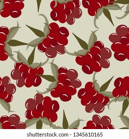 Seamless background with raspberries.