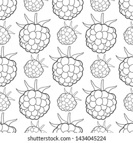 Seamless Background With Raspberries, Vector Image Ready For Your Design, Greeting Card