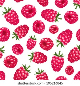 Seamless background with raspberry. Vector illustration.