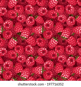 Seamless background with raspberry. Vector illustration.