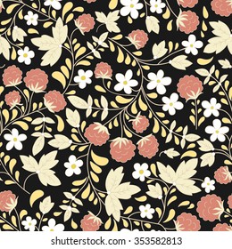 Seamless background with raspberry. Vector illustration.