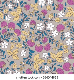 Seamless background with raspberry. Vector illustration.
