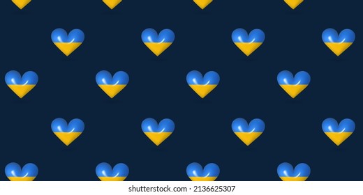 Nahtloser Hintergrund mit Hintern. Unterstützung des ukrainischen Konzepts. 3D-Vektor-nahtloses Muster